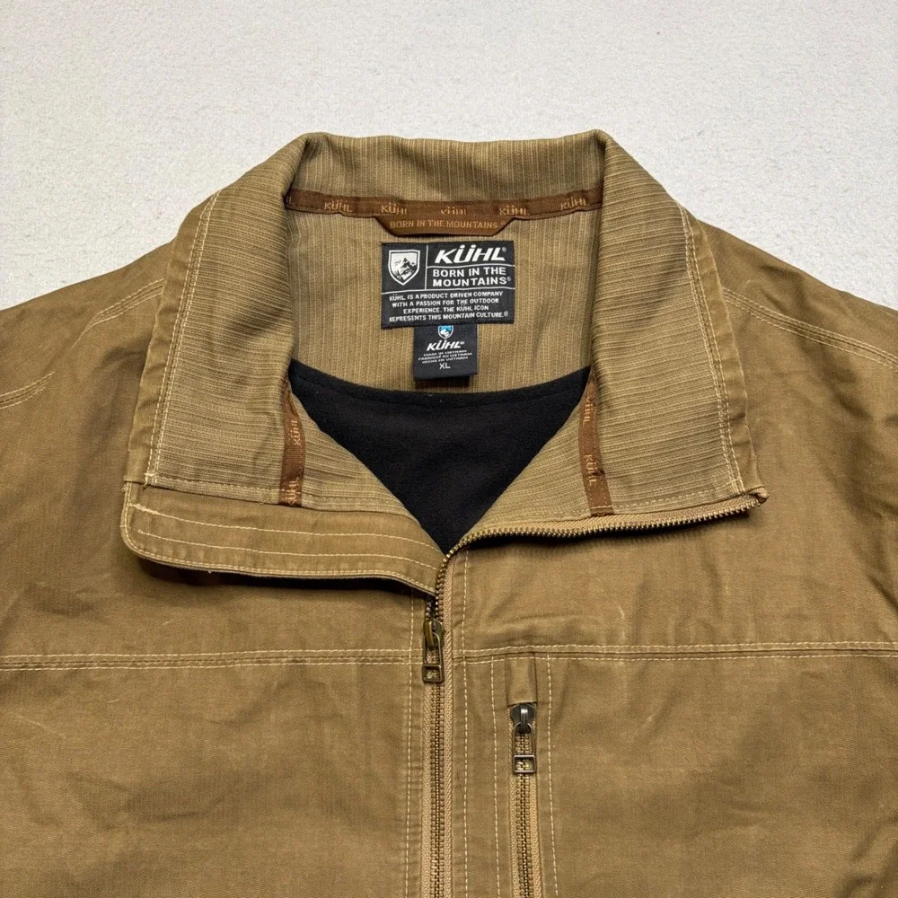 Kuhl Burr Jacket Mens XL Brwn Full Zip Rugged Canvas Workwear Outdoor Style 1052